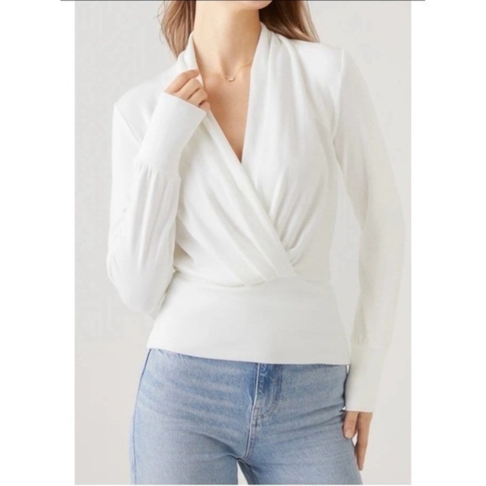 NWT OGL EcoMousse Prowarm Surplice White Wrap Top size XL